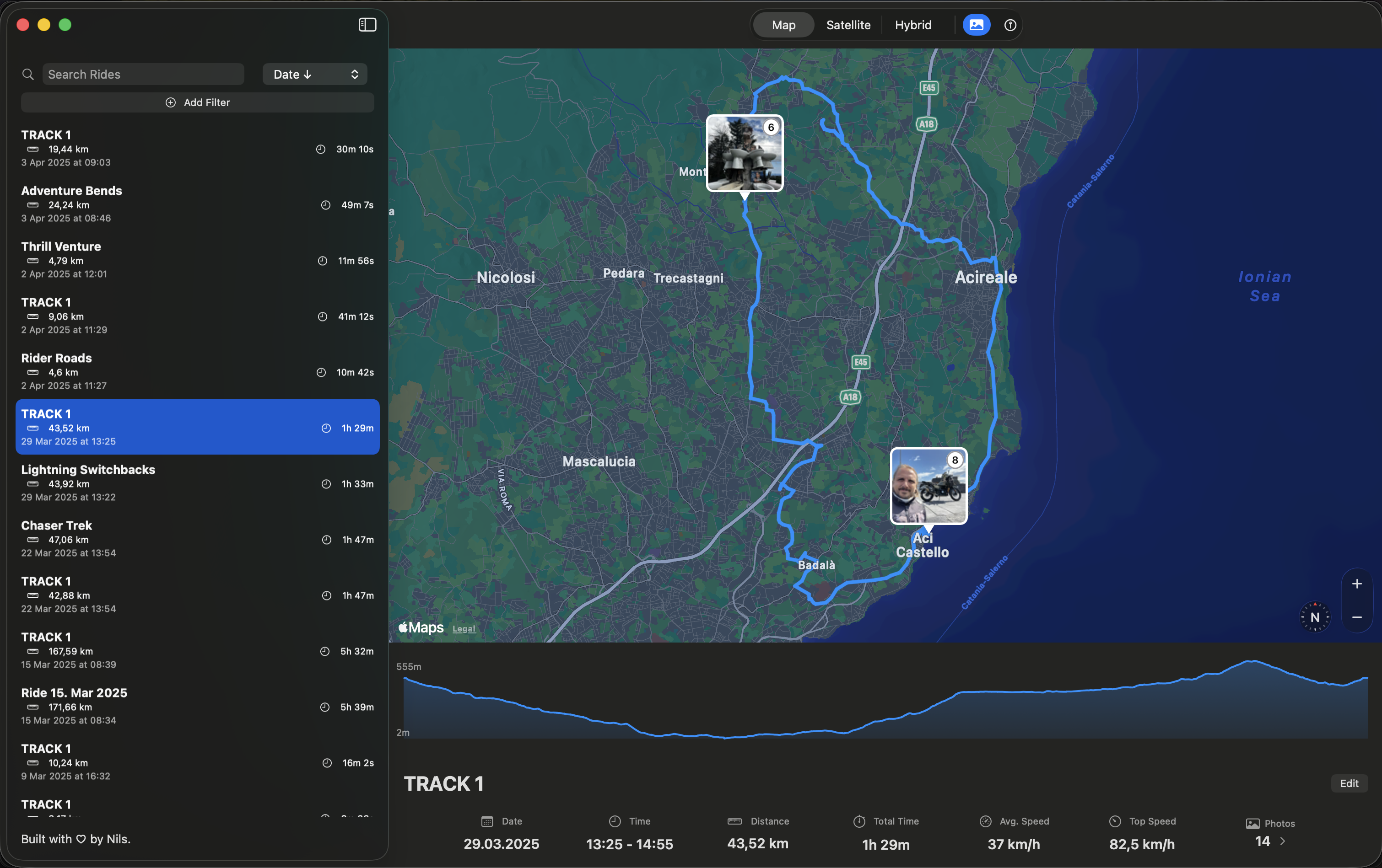 DMD2 motorcycle ride with matched photos in MotoFlow