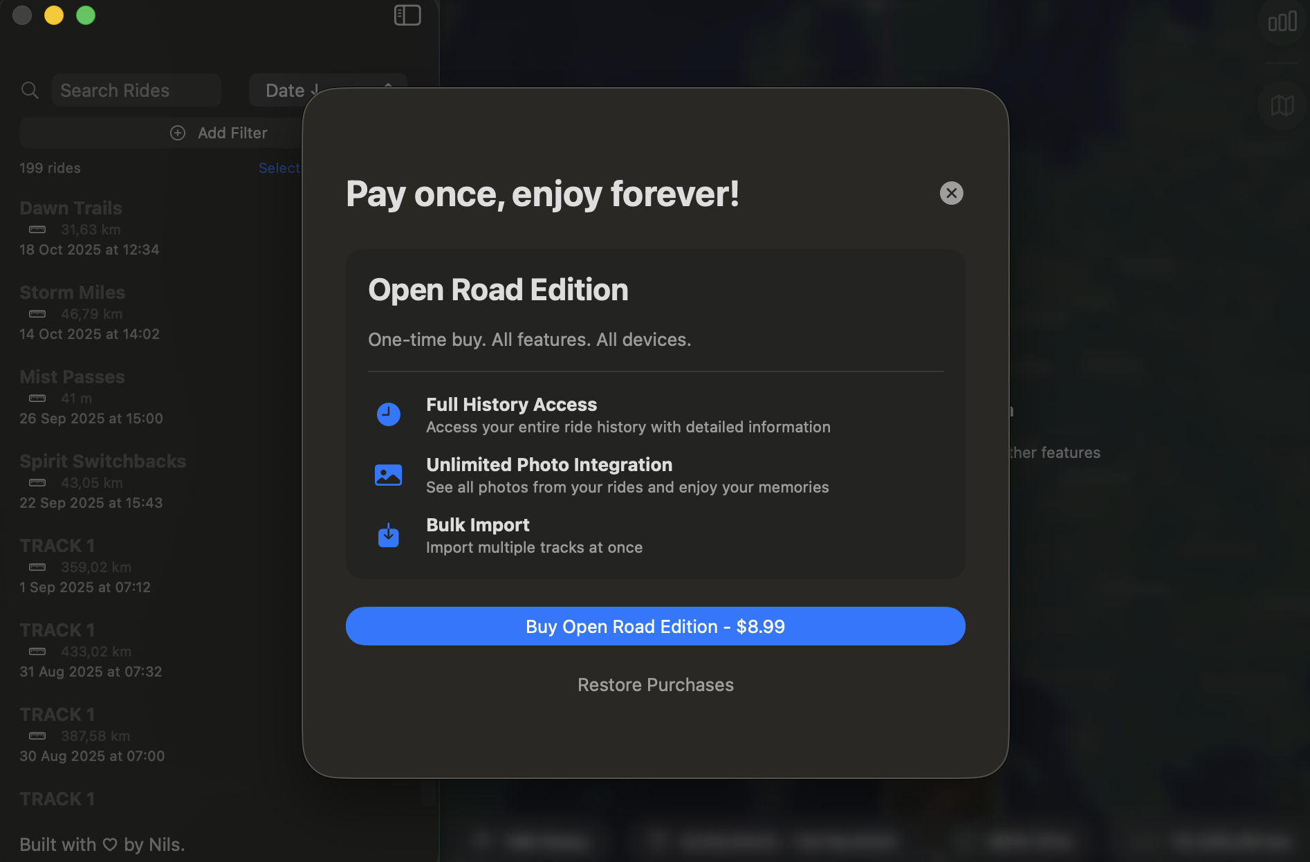 Motorcycle Ride Tracking Without a Subscription - Pay Once Apps | MotoFlow