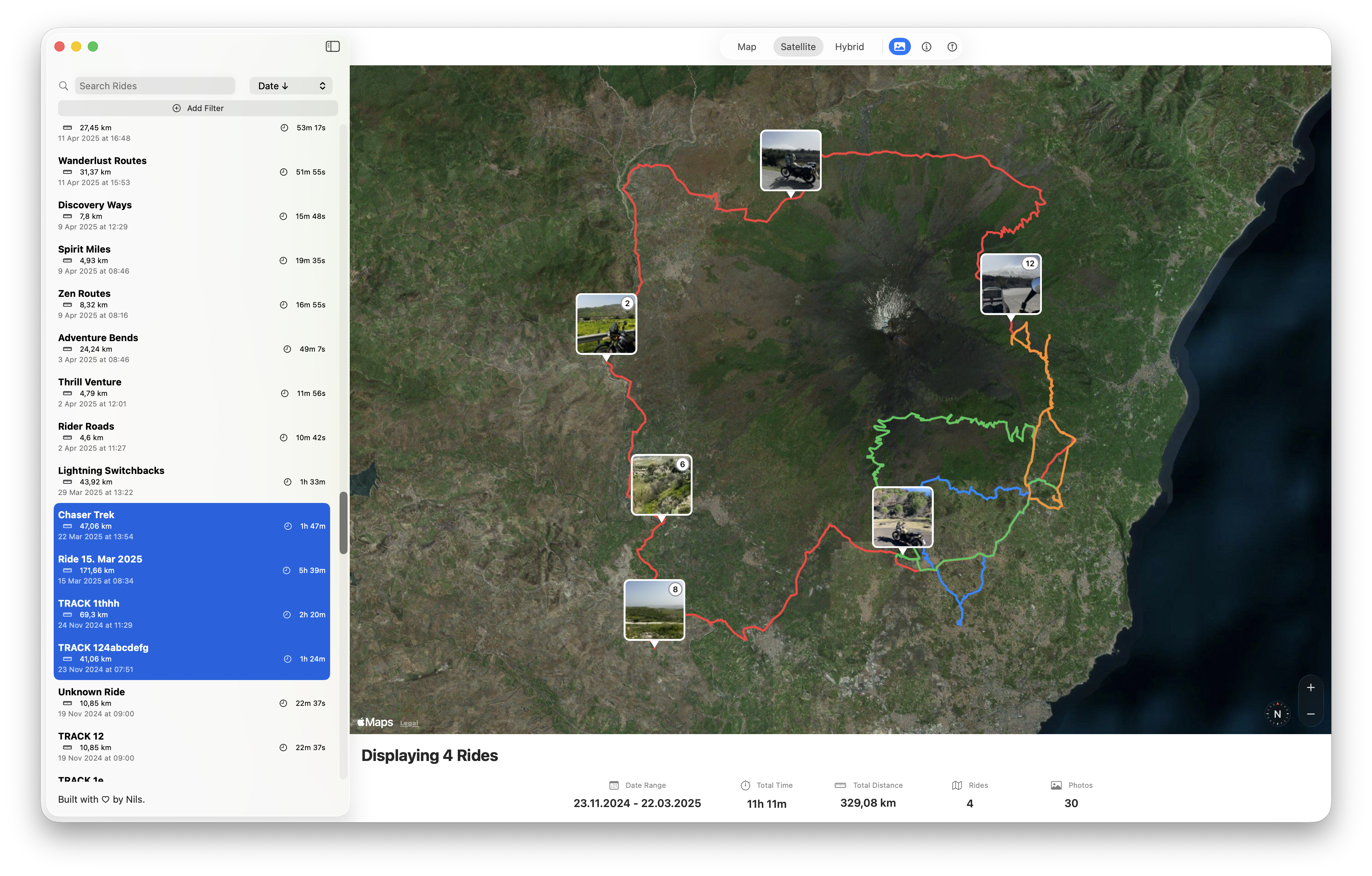 Reliving recorded motorcycle rides in MotoFlow